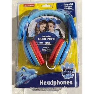 New ekids Blue's Clues Headphones, Parental Volume Limiter/ Share Port.